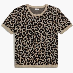 J. Crew Factory Leopard Print Sweater - Tan and Black